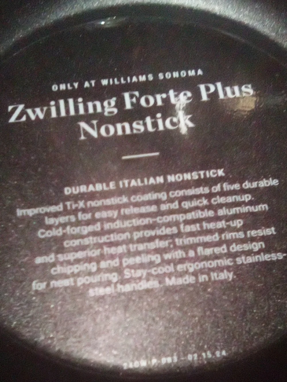 Williams Sonoma Zwilling Forte Plus Nonstick Fry Pan — Black